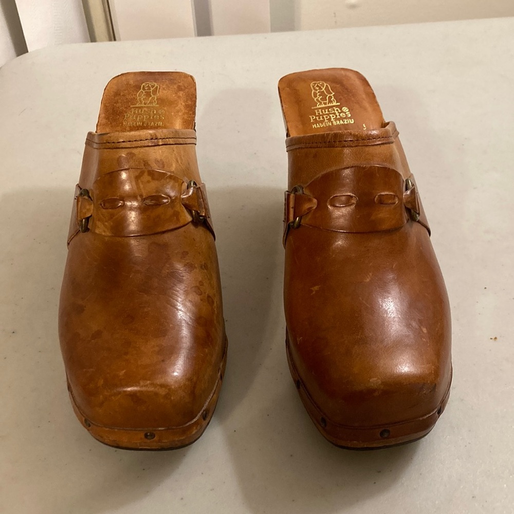 Hush Puppies Brown Classic Leather Clogs